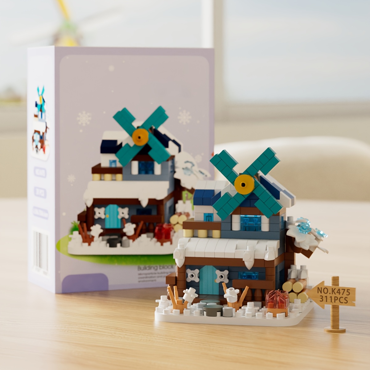 Windmill Cottage Building Block Toy Set, Holiday Gift